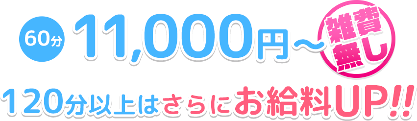 60分11000円～雑費無し